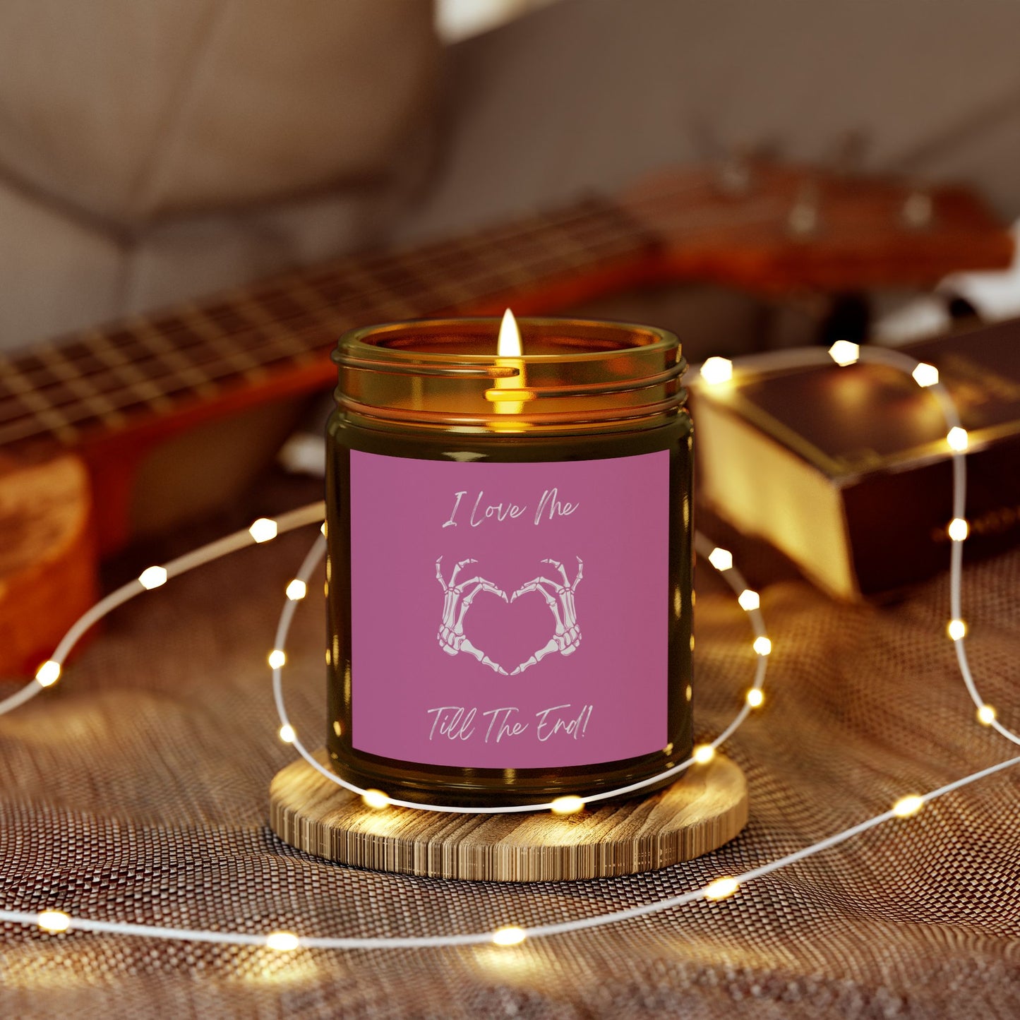 I Love Me Till The End Pink Scented Candles, Coconut Apricot Wax (4oz, 9oz)