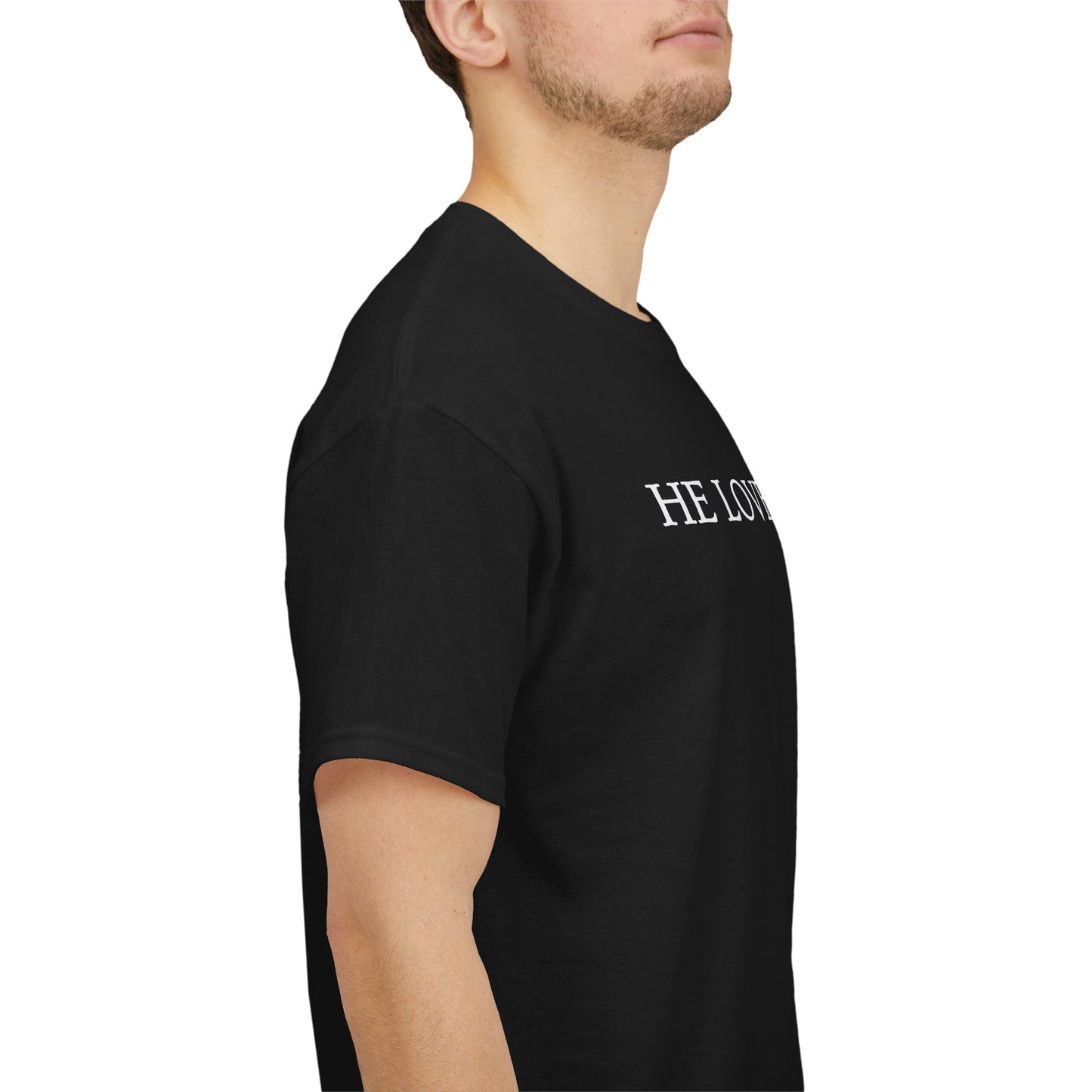"He Loved Me First" Christian Tee — Cotton Shirt (1 John 4:19)