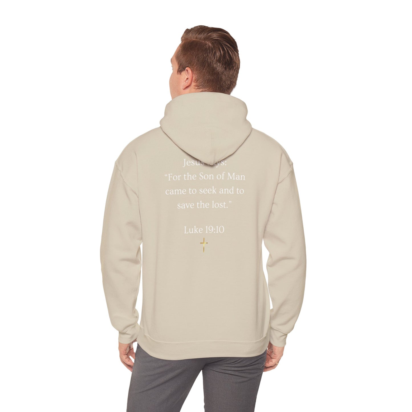 Found. Christian Hoodie — "For the Son of Man...to save the lost" Luke 19:10 Faith Pullover
