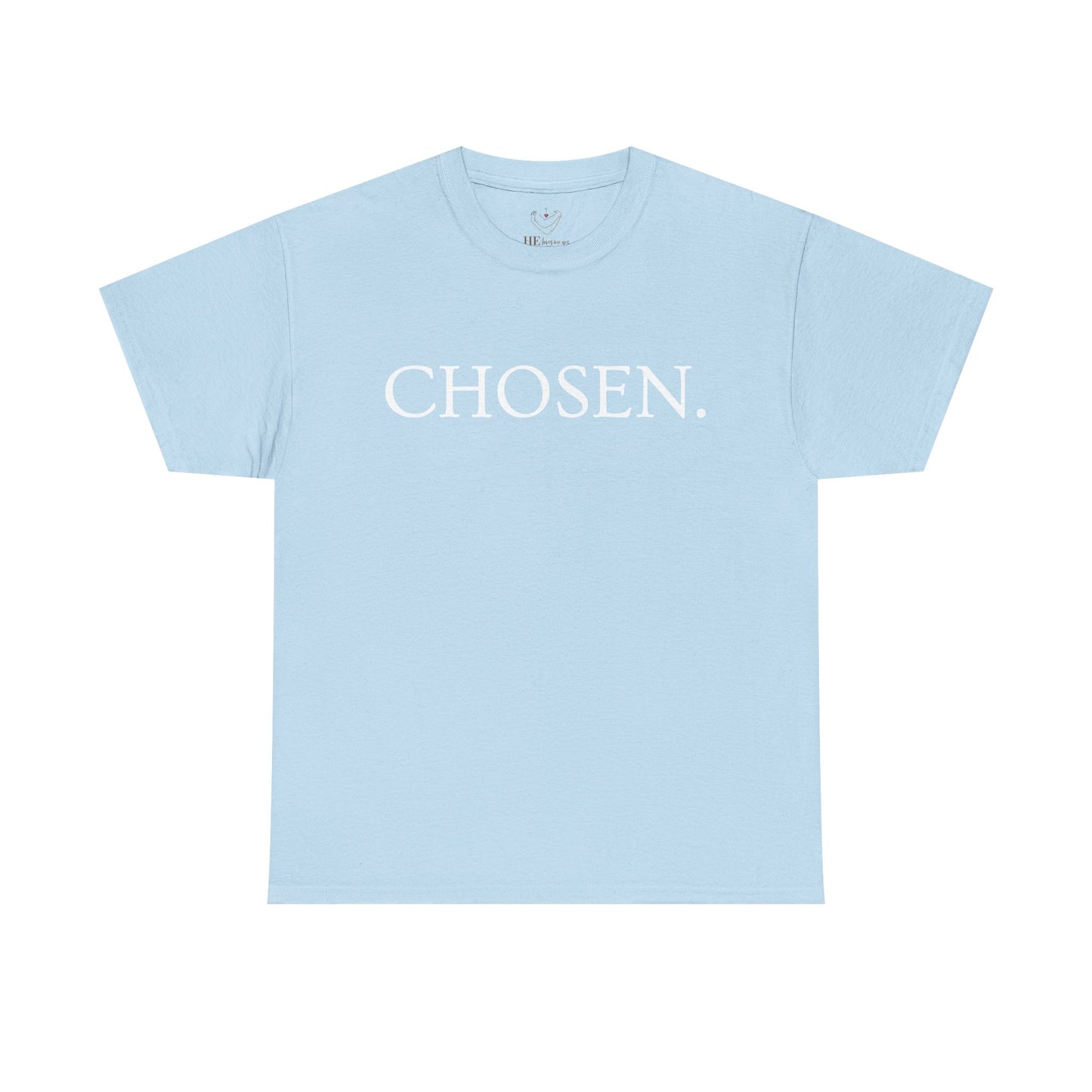 Chosen Christian T-Shirt — "CHOSEN." Front with 1 Peter 2:9 Back