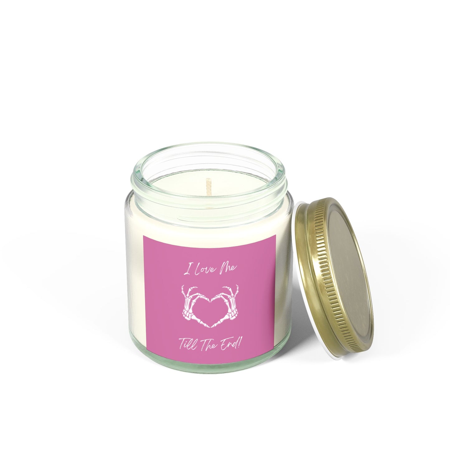 I Love Me Till The End Pink Scented Candles, Coconut Apricot Wax (4oz, 9oz)