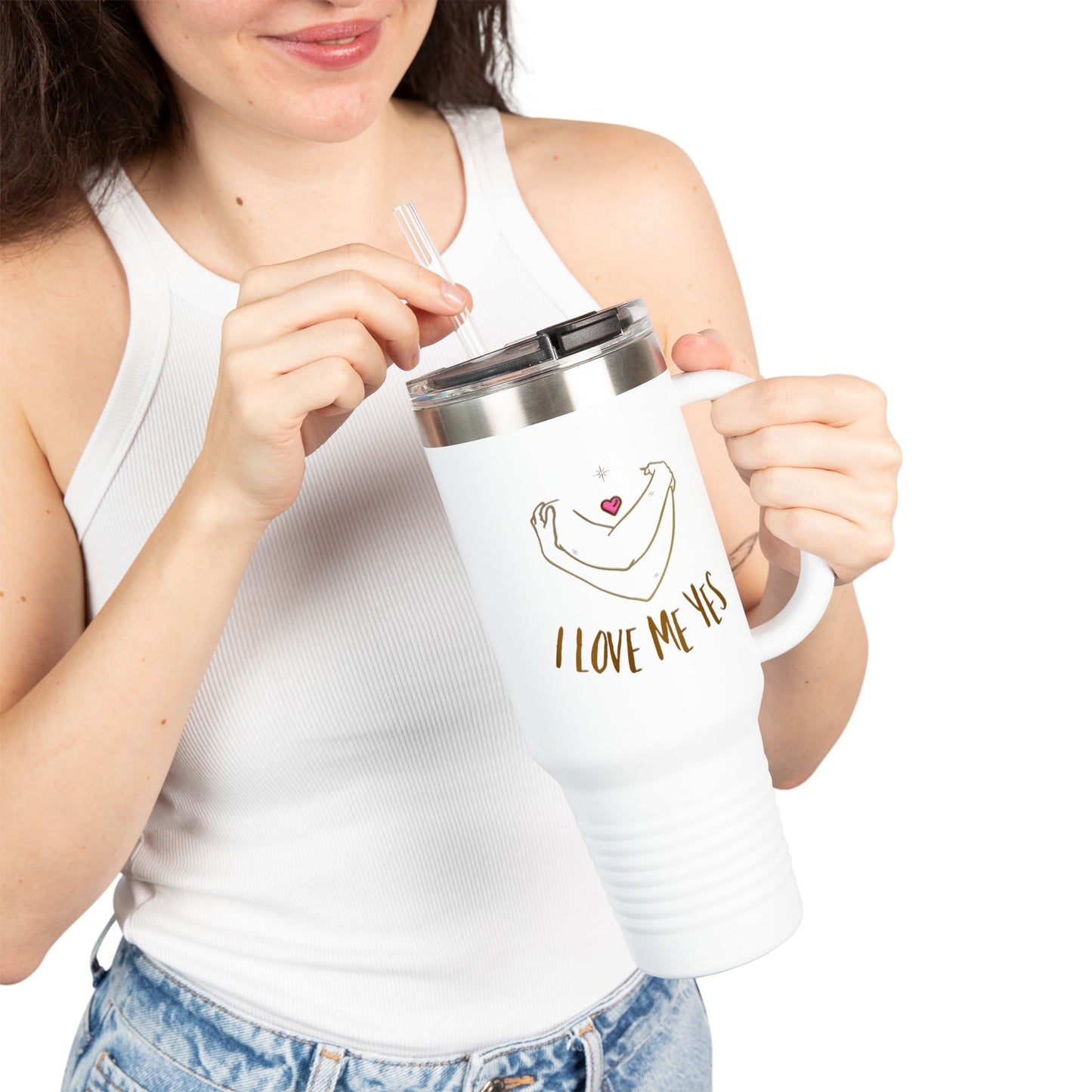 I Love Me Yes Insulated Travel Mug, 40oz