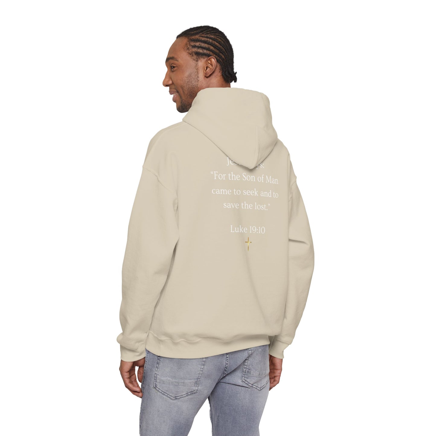 Found. Christian Hoodie — "For the Son of Man...to save the lost" Luke 19:10 Faith Pullover
