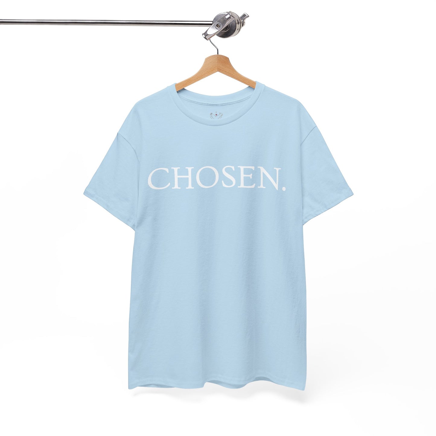Chosen Christian T-Shirt — "CHOSEN." Front with 1 Peter 2:9 Back