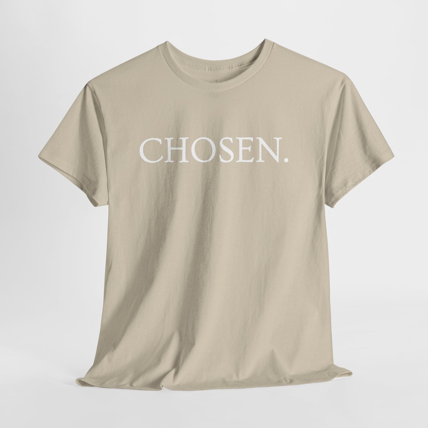 Chosen Christian T-Shirt — "CHOSEN." Front with 1 Peter 2:9 Back