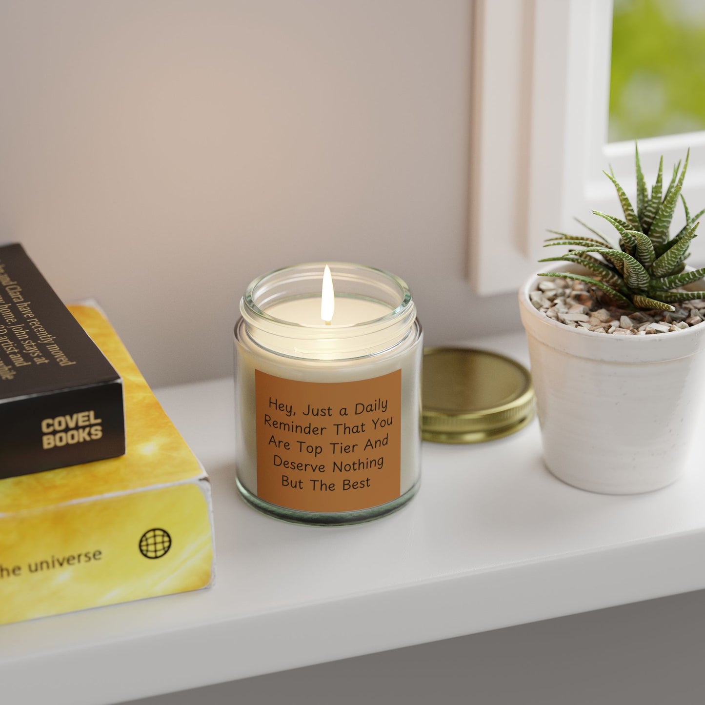 Hey, Just A Daily Reminder That You Are Top Tier Scented Candles, Coconut Apricot Wax (4oz, 9oz)