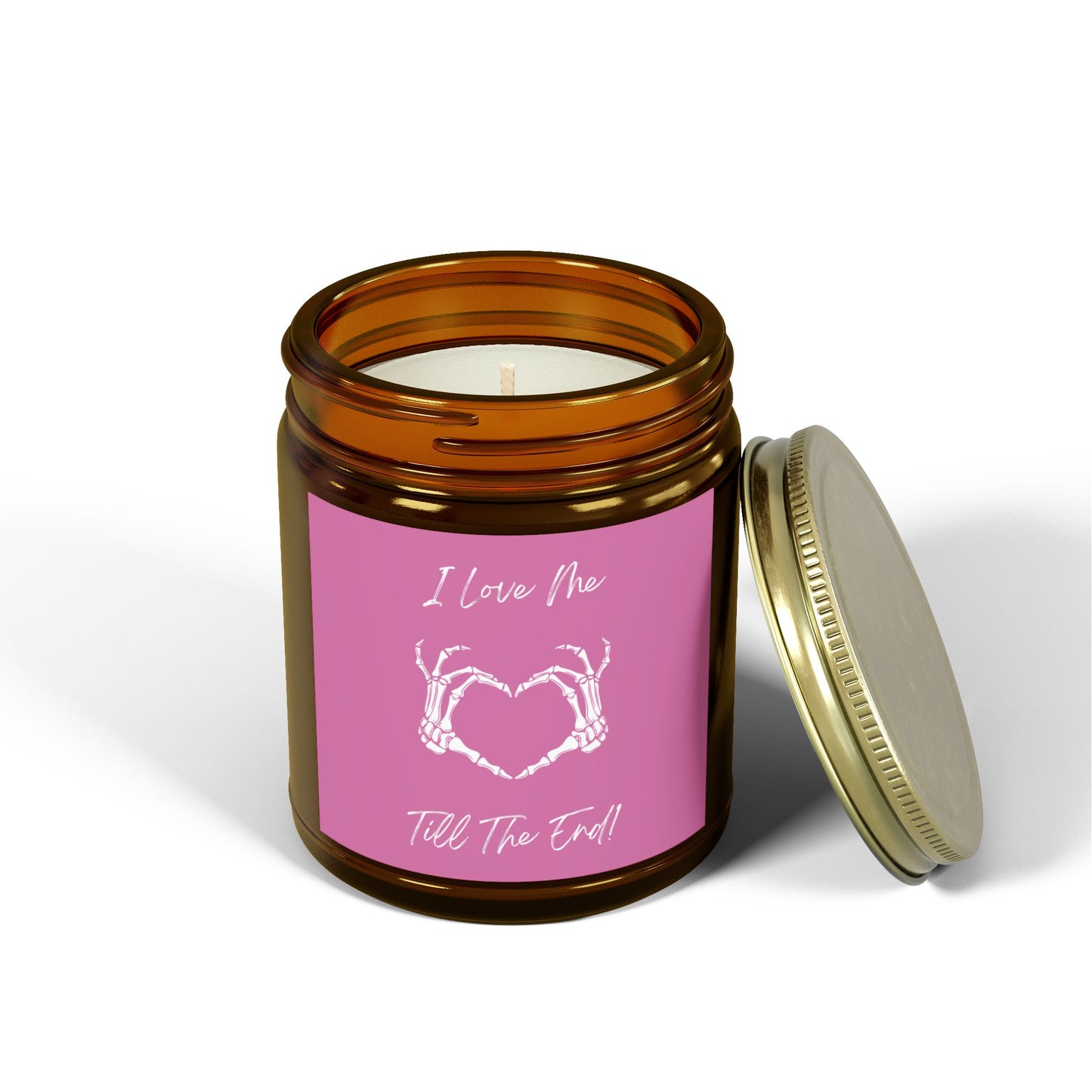 I Love Me Till The End Pink Scented Candles, Coconut Apricot Wax (4oz, 9oz)