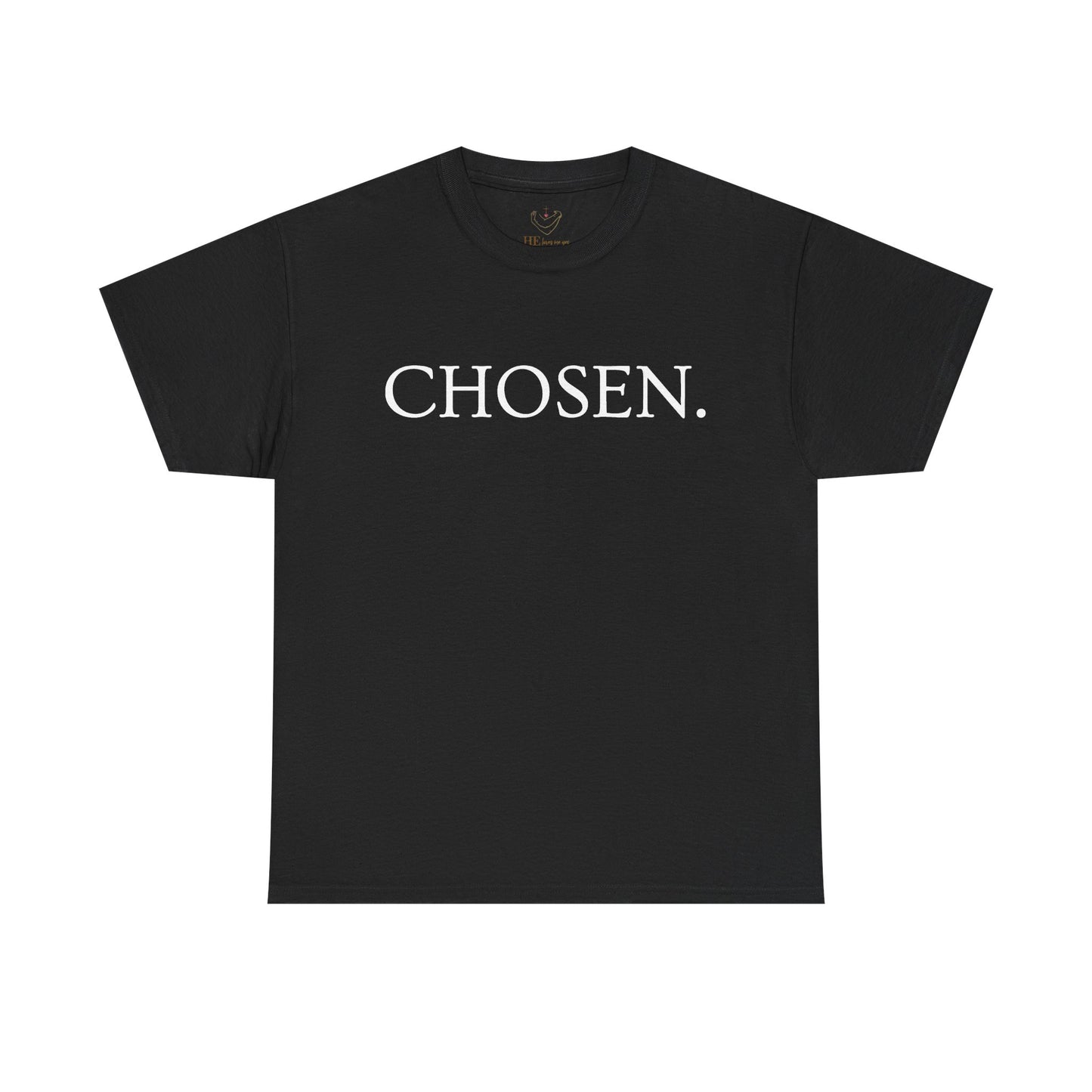 Chosen Christian T-Shirt — "CHOSEN." Front with 1 Peter 2:9 Back