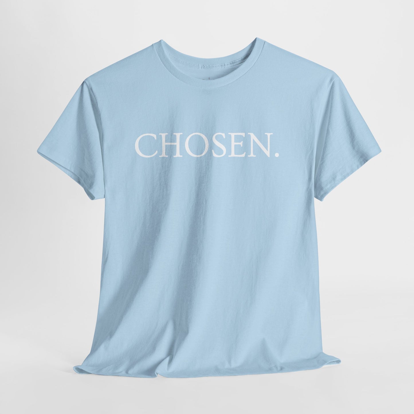 Chosen Christian T-Shirt — "CHOSEN." Front with 1 Peter 2:9 Back