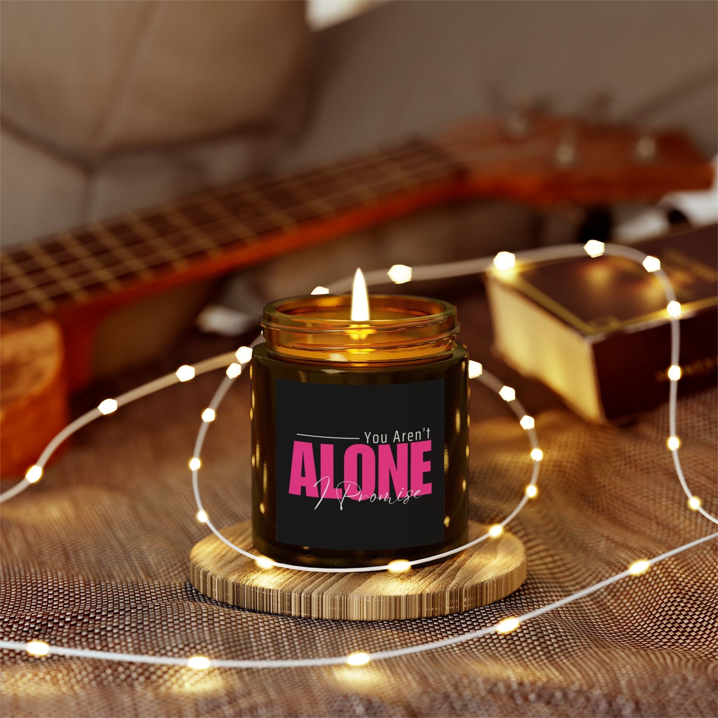 You Aren't Alone I Promise Scented Candles, Coconut Apricot Wax (4oz, 9oz)