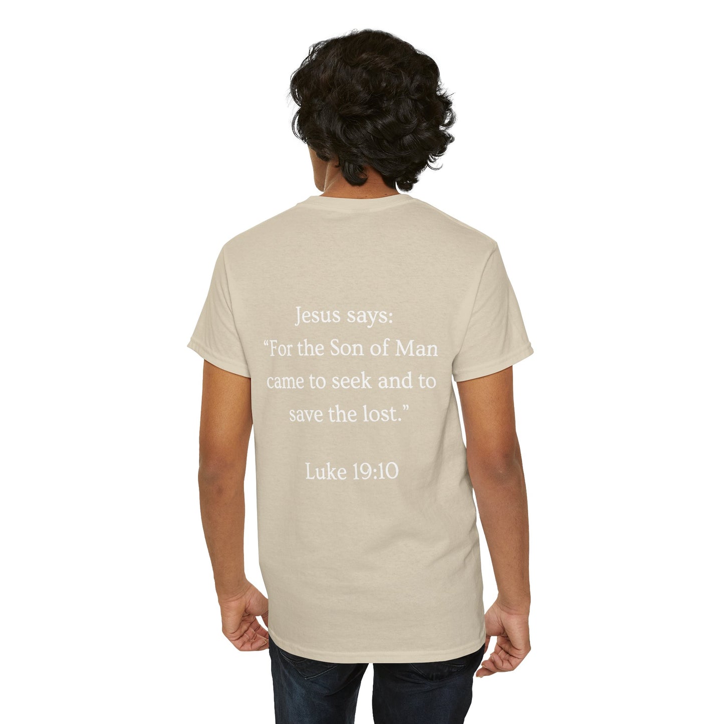 FOUND. Christian T-Shirt — Luke 19:10 Scripture Tee