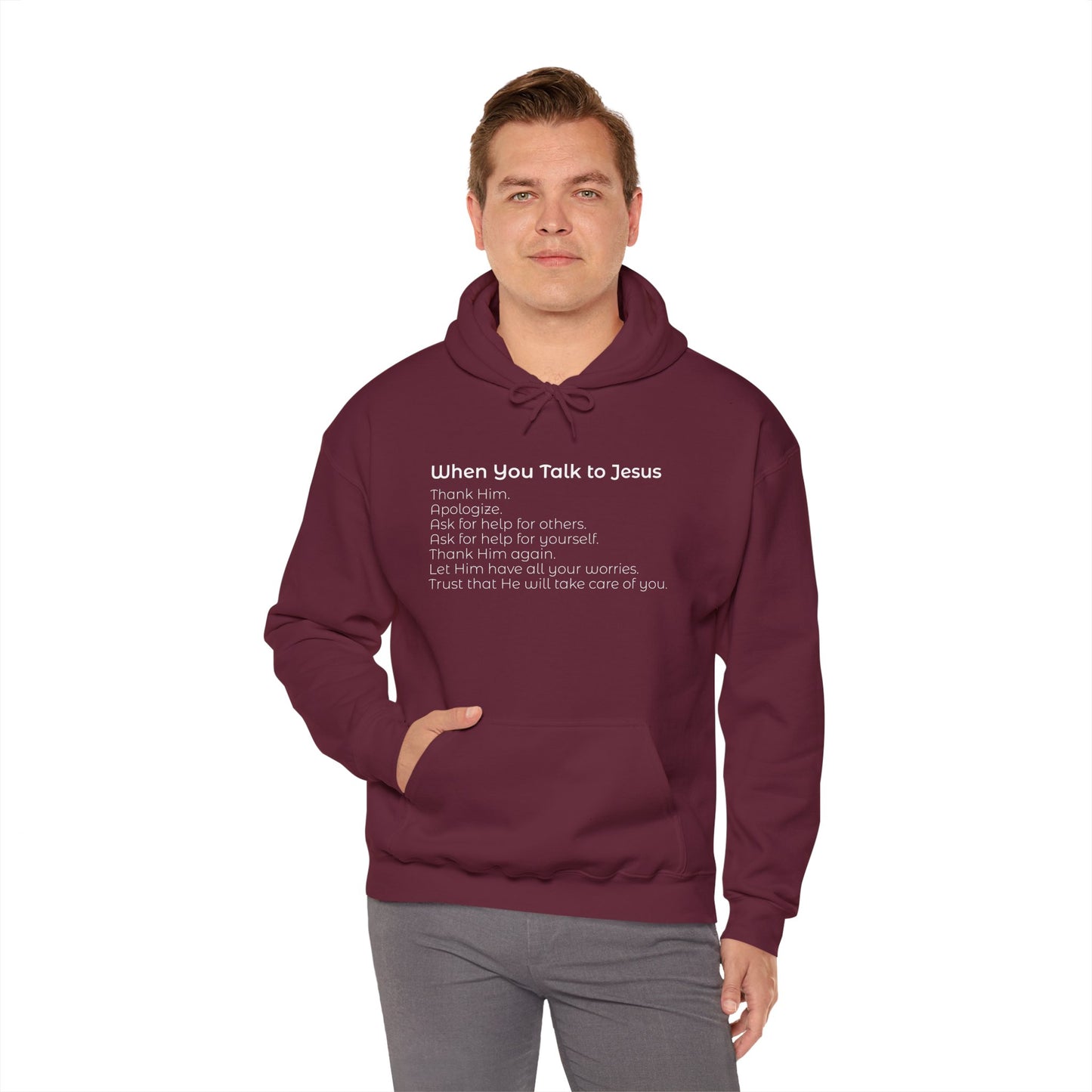 When You Talk To Jesus Unisex Heavy Blend™ Hooded Sweatshirt