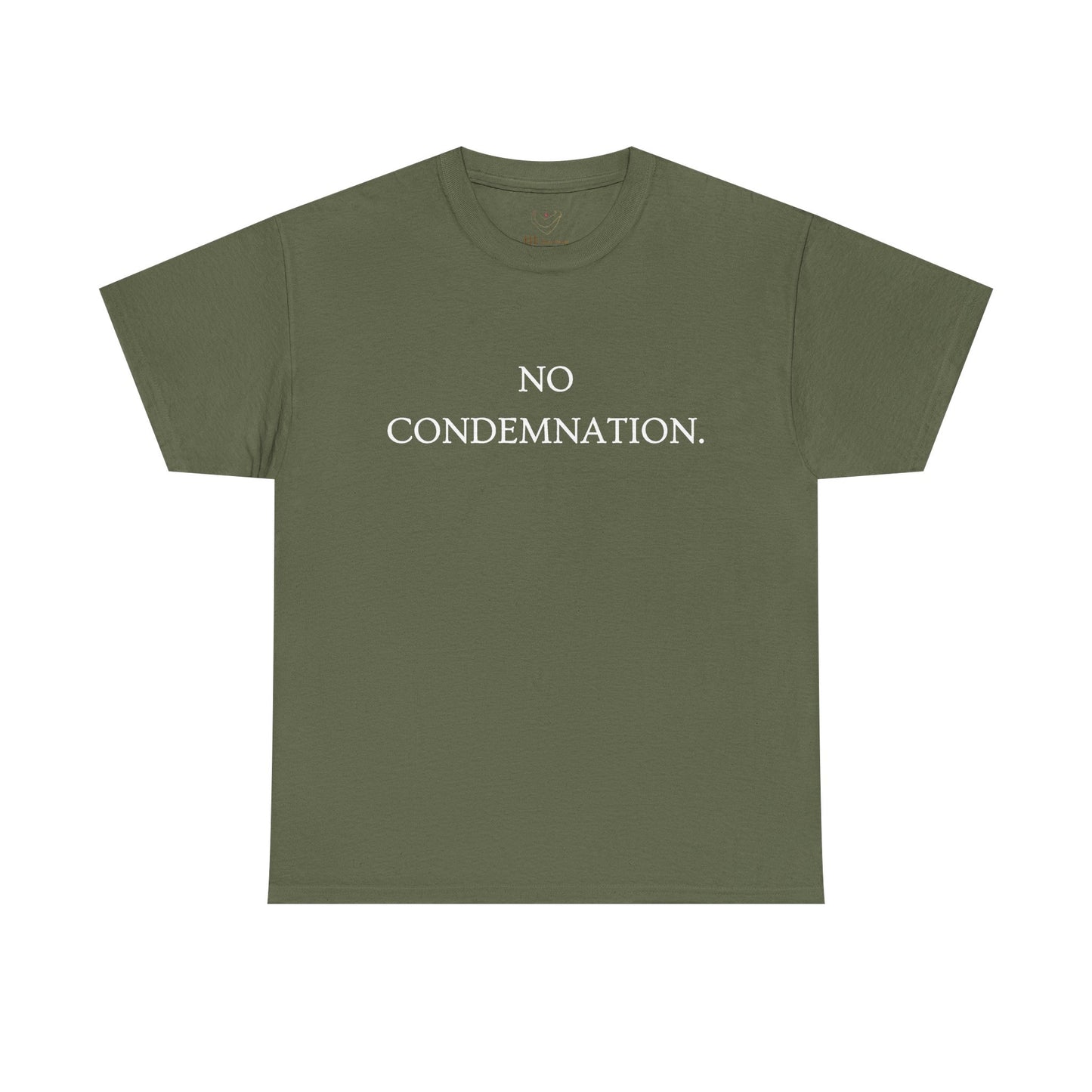 Christian Tee — "No Condemnation" Romans 8:1 Bible Verse Shirt