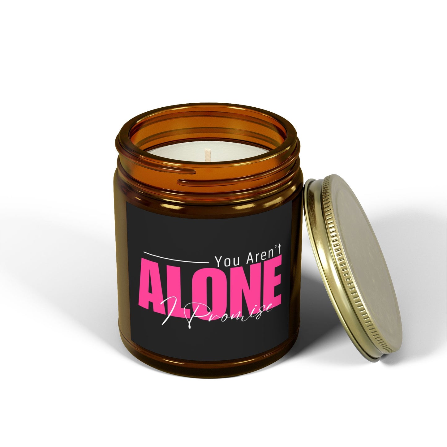 You Aren't Alone I Promise Scented Candles, Coconut Apricot Wax (4oz, 9oz)