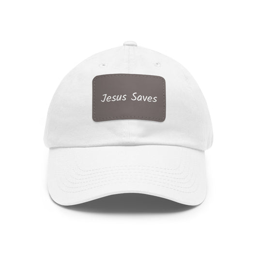 Jesus Saves Dad Hat with Leather Patch