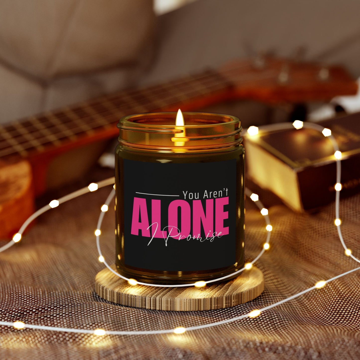 You Aren't Alone I Promise Scented Candles, Coconut Apricot Wax (4oz, 9oz)