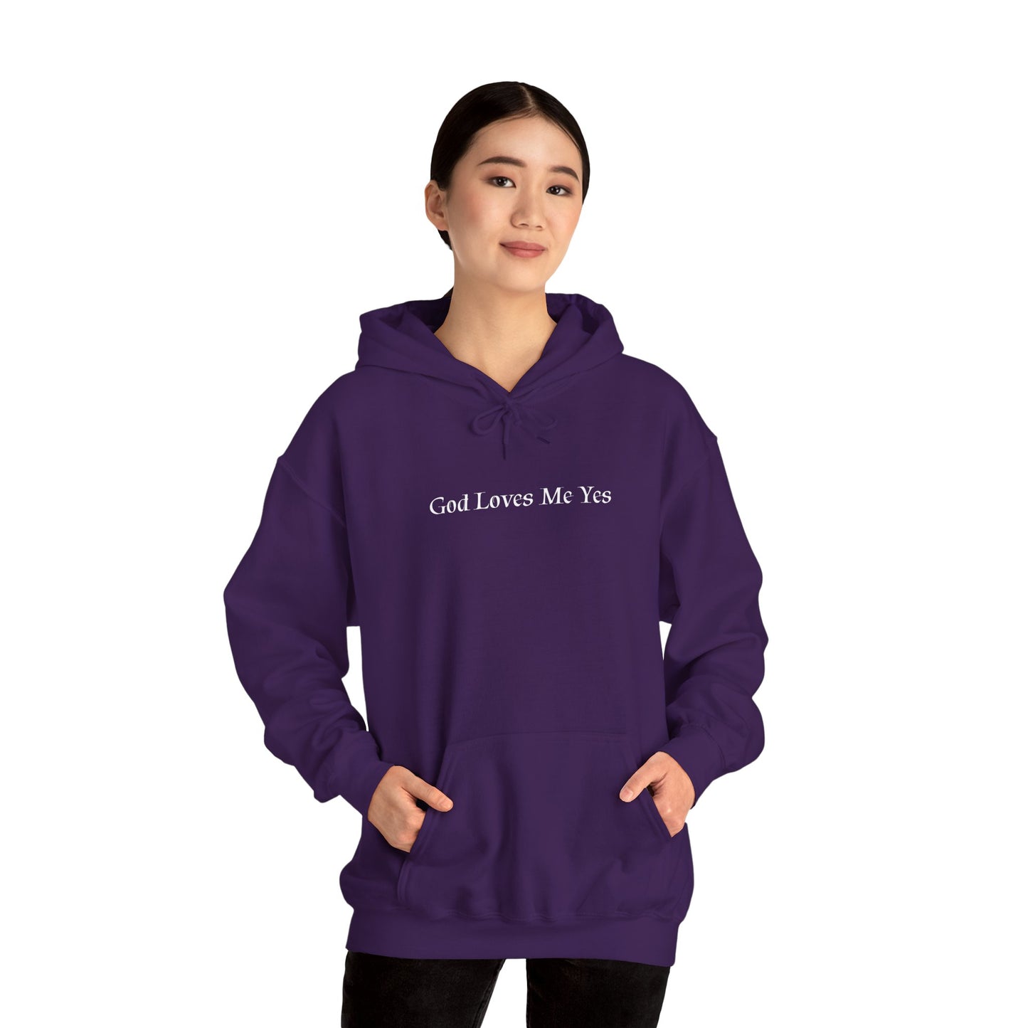 God Loves Me Yes Unisex Heavy Blend™ Hooded Sweatshirt