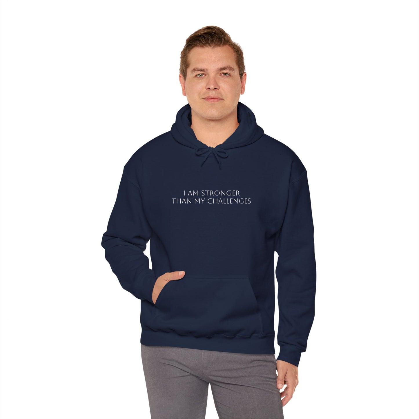 I Am Stronger Than My Challenges Unisex Heavy Blend™ Hooded Sweatshirt