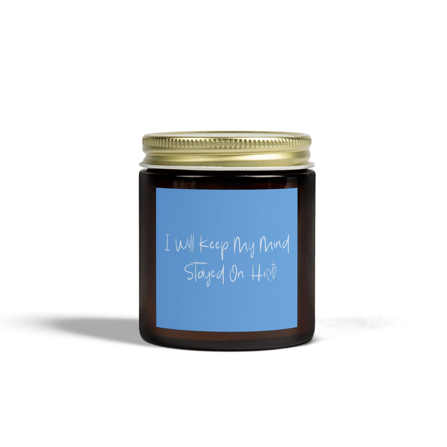 I Will Keep My Mind Stayed On Him Blue Scented Candles, Coconut Apricot Wax (4oz, 9oz)