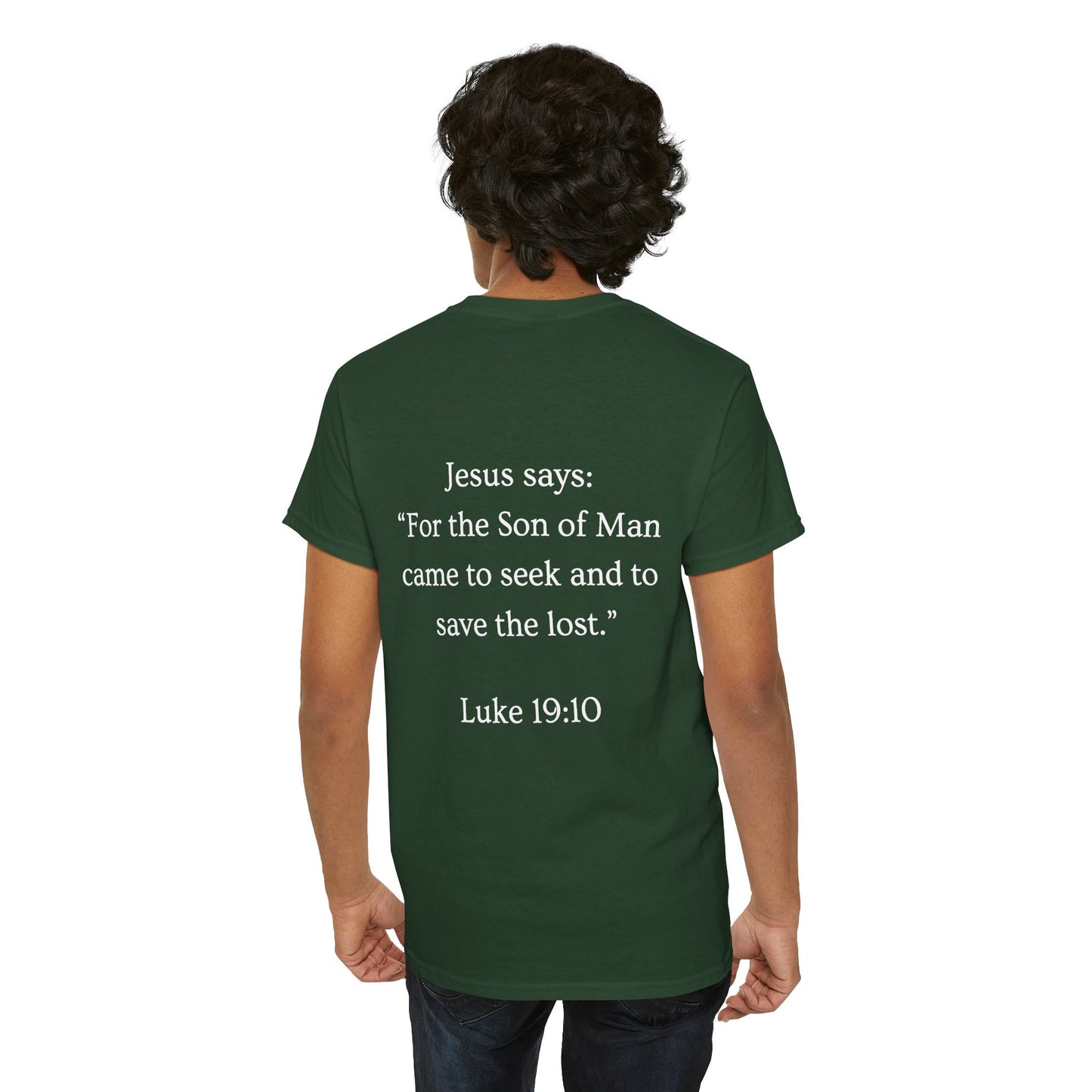 FOUND. Christian T-Shirt — Luke 19:10 Scripture Tee