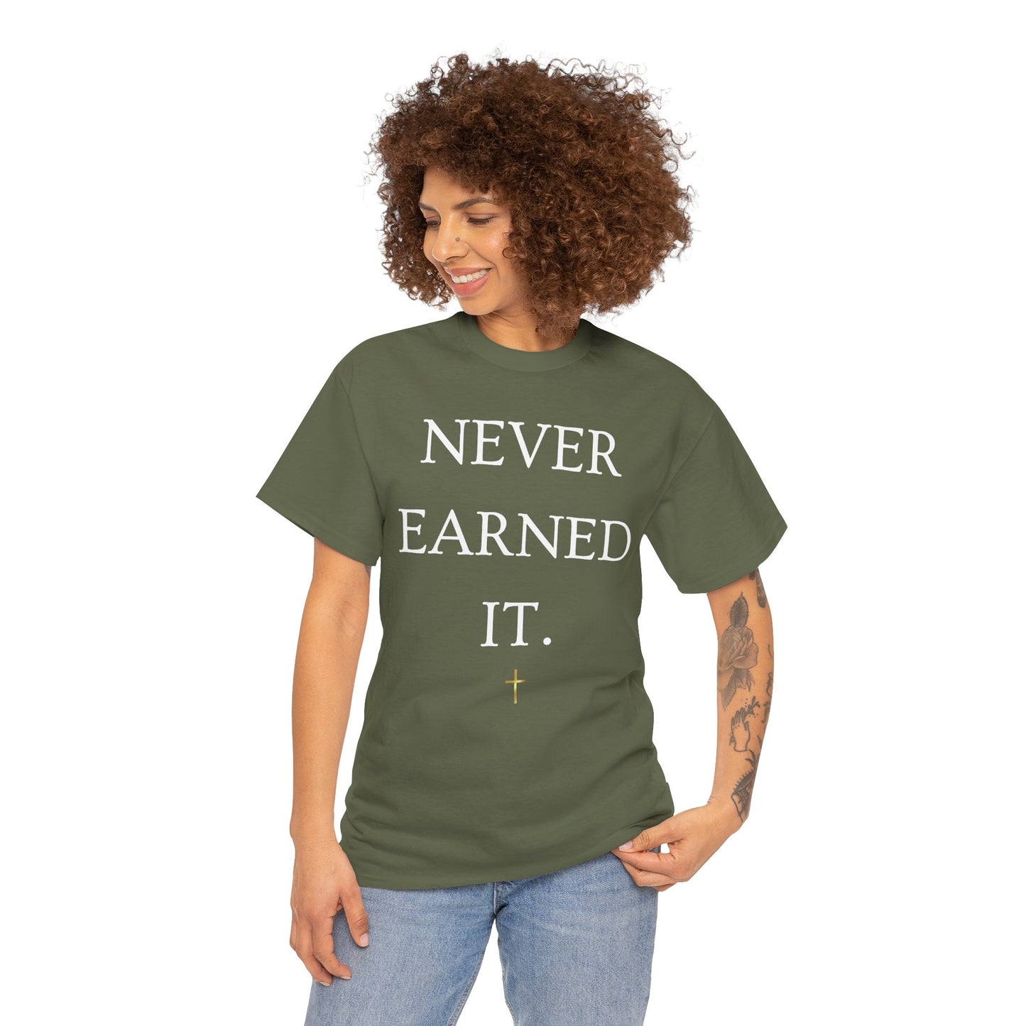 Never Earned It T‑Shirt — Christian Faith Tee with Ephesians 2:8‑9 Verse