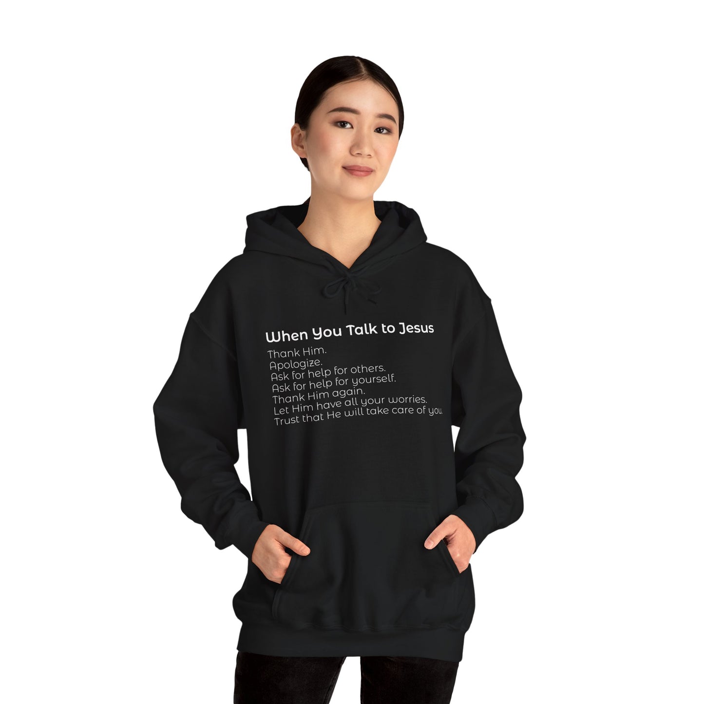 When You Talk To Jesus Unisex Heavy Blend™ Hooded Sweatshirt