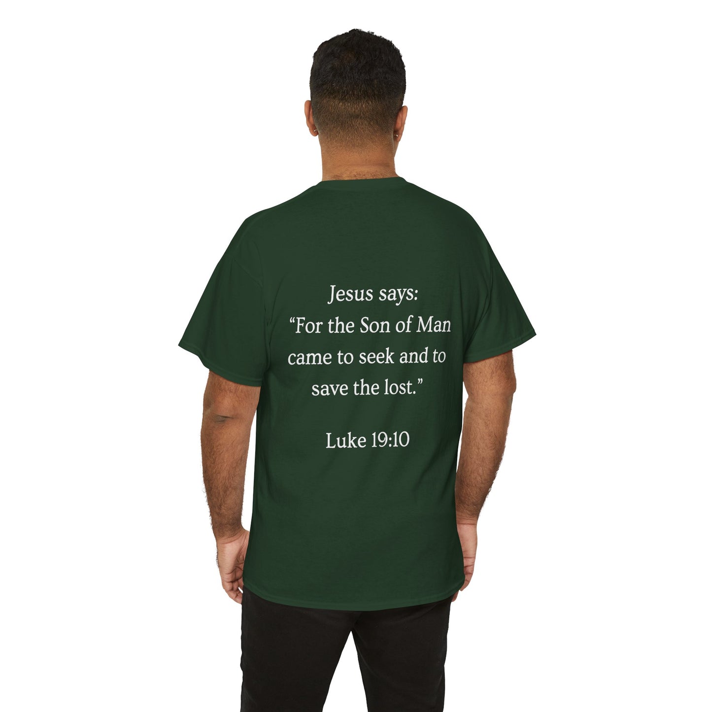 FOUND. Christian T-Shirt — Luke 19:10 Scripture Tee