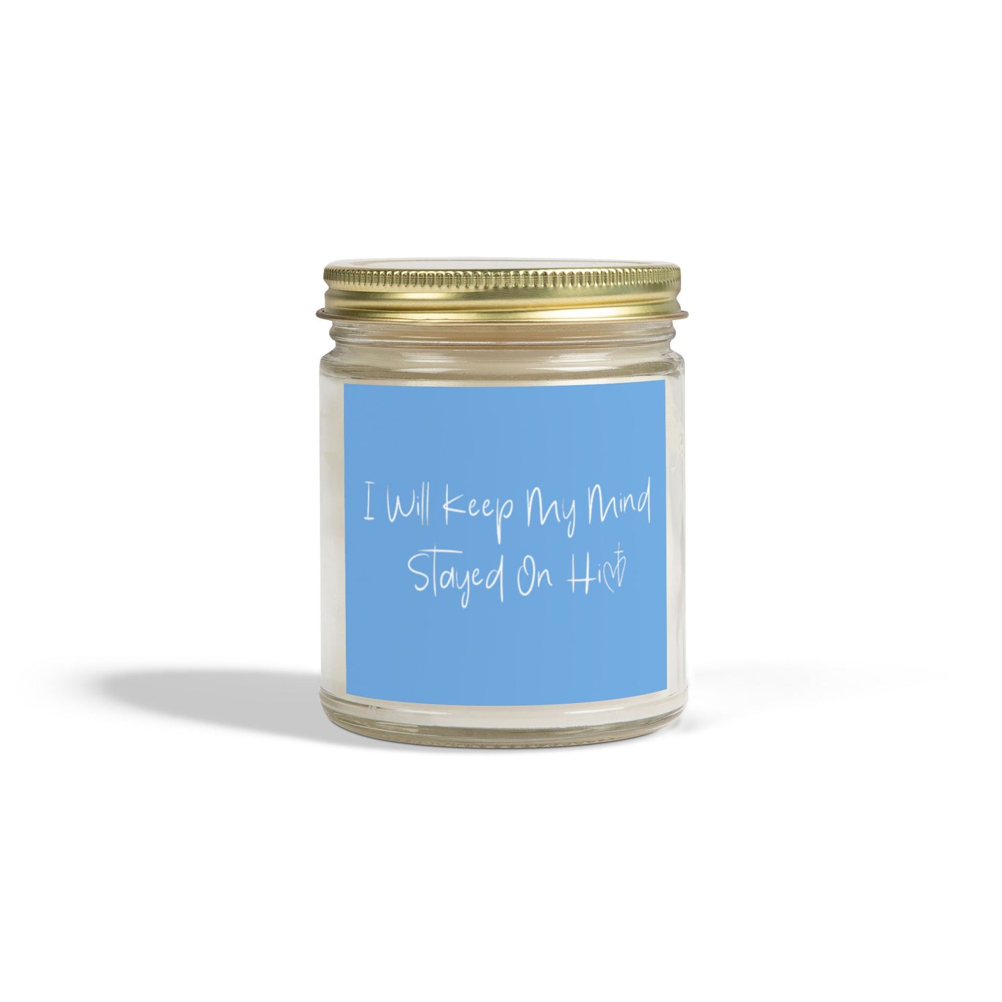 I Will Keep My Mind Stayed On Him Blue Scented Candles, Coconut Apricot Wax (4oz, 9oz)