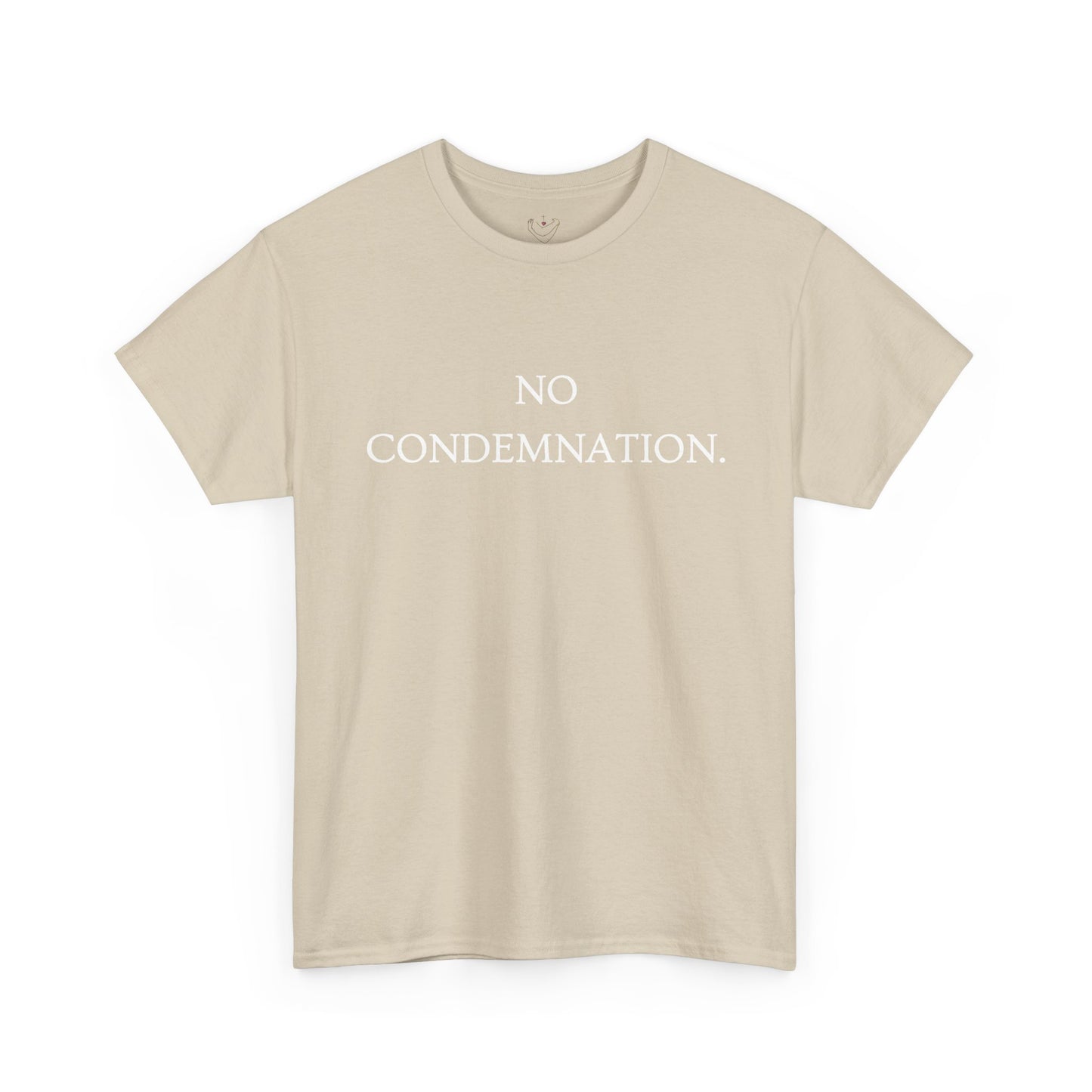 Christian Tee — "No Condemnation" Romans 8:1 Bible Verse Shirt