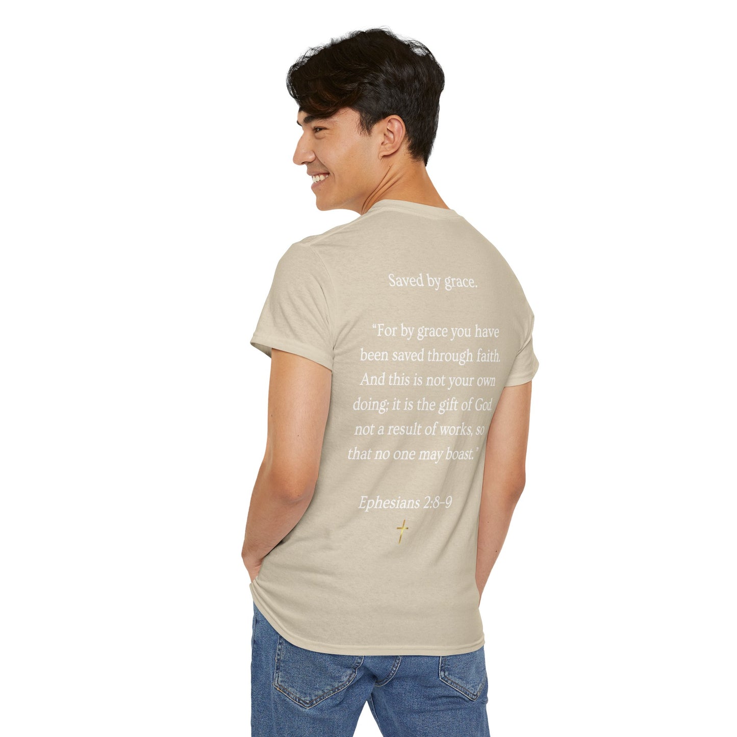 Never Earned It T‑Shirt — Christian Faith Tee with Ephesians 2:8‑9 Verse