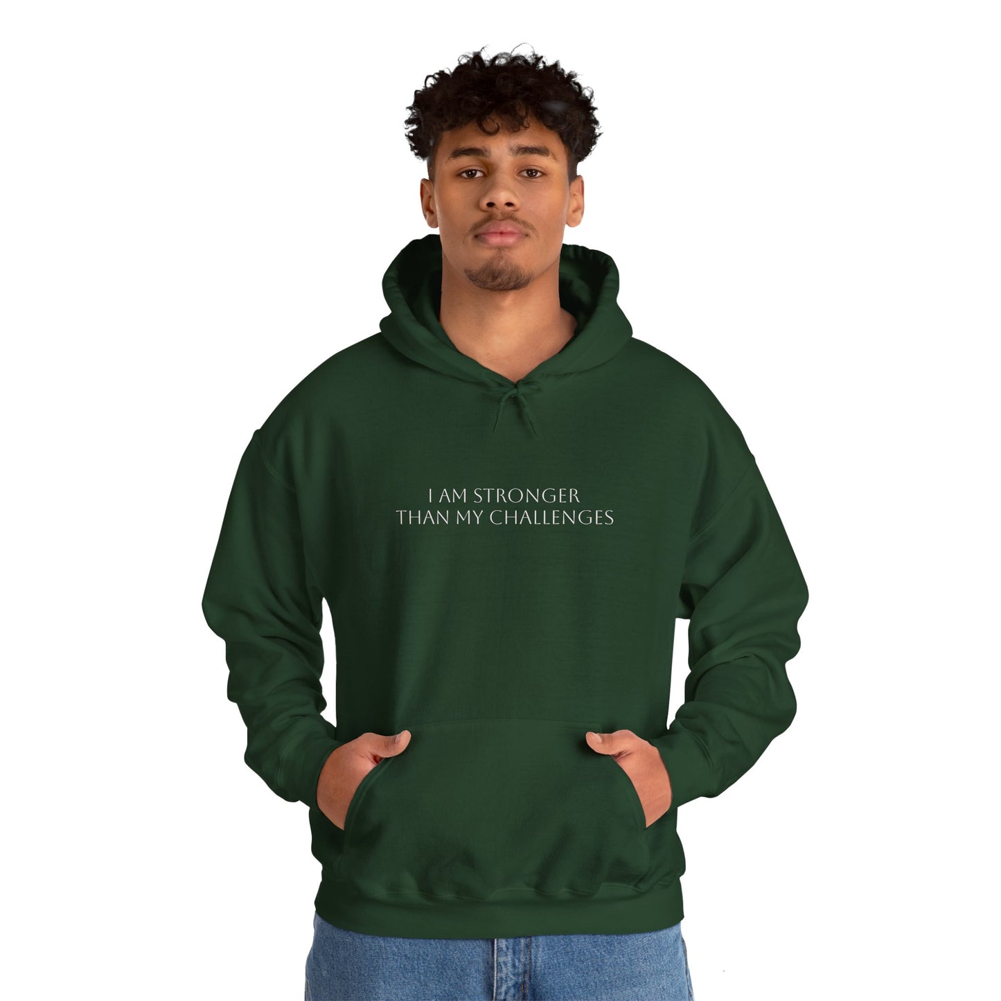 I Am Stronger Than My Challenges Unisex Heavy Blend™ Hooded Sweatshirt