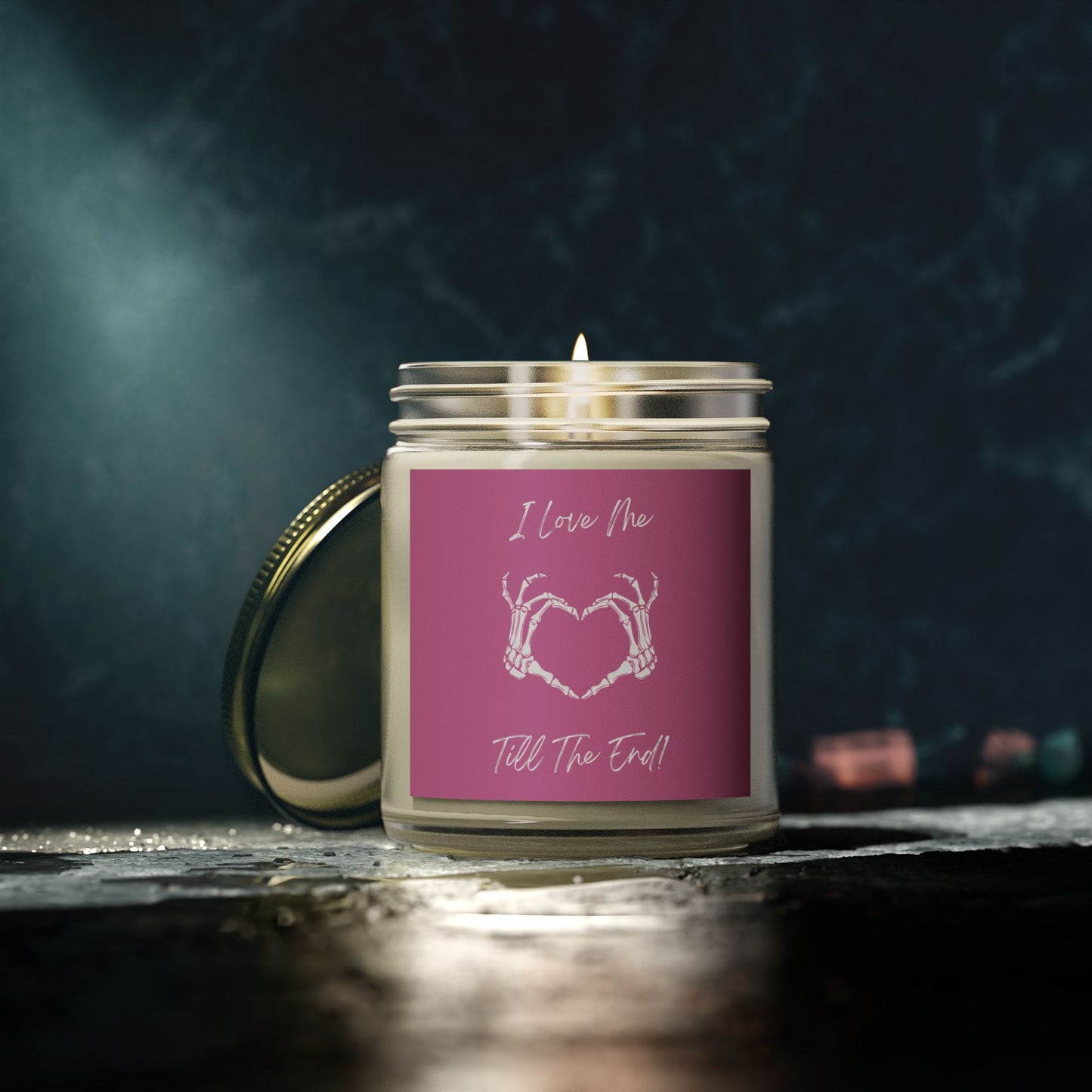 I Love Me Till The End Pink Scented Candles, Coconut Apricot Wax (4oz, 9oz)