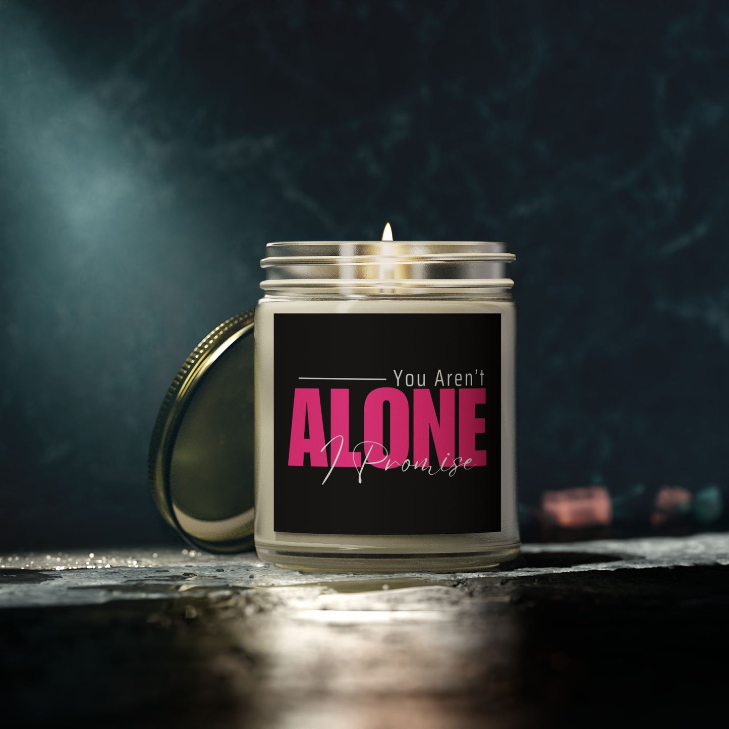 You Aren't Alone I Promise Scented Candles, Coconut Apricot Wax (4oz, 9oz)