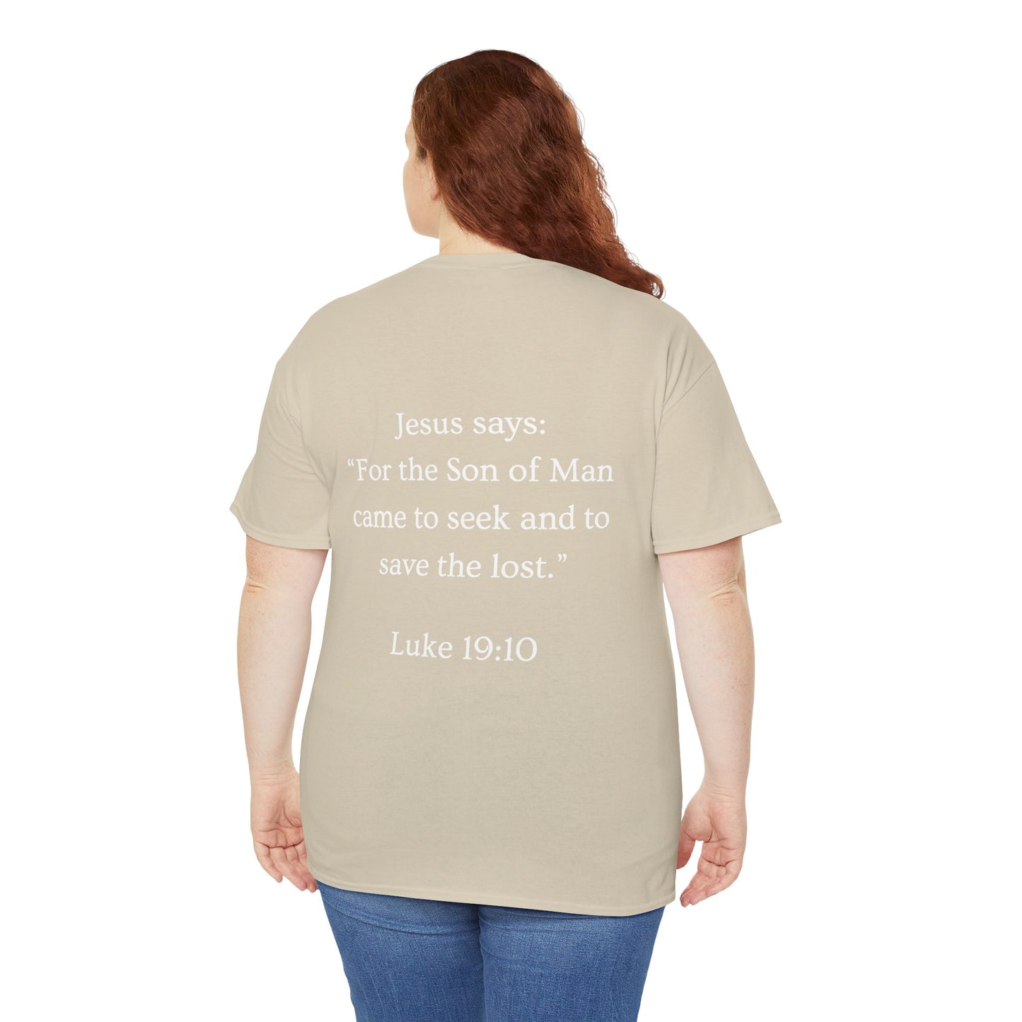 FOUND. Christian T-Shirt — Luke 19:10 Scripture Tee