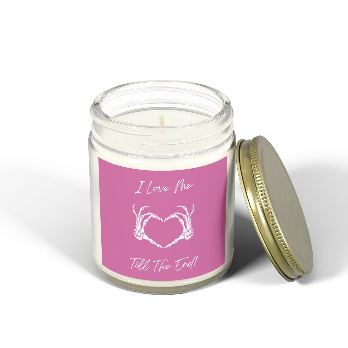 I Love Me Till The End Pink Scented Candles, Coconut Apricot Wax (4oz, 9oz)